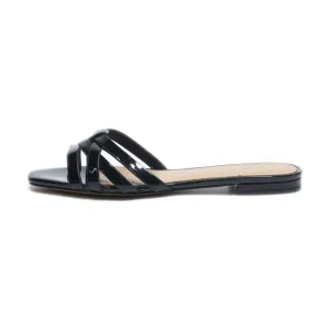 Aldo Flat Sandals Leather Black Colour For Women