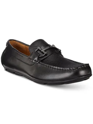 ALFANI Mens Black Mixed Media Driver Bit Moc-Toe Padded Woven Len Round Toe Slip On Loafers Shoes M