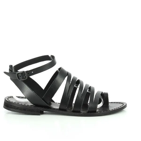 Antichi Romani 802 Black Slingback Sandals