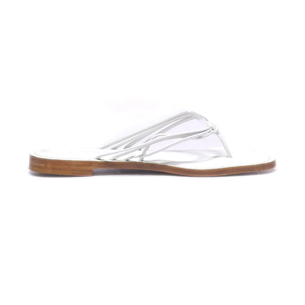 Antonio Melani Flat Sandals Leather White Colour For Women