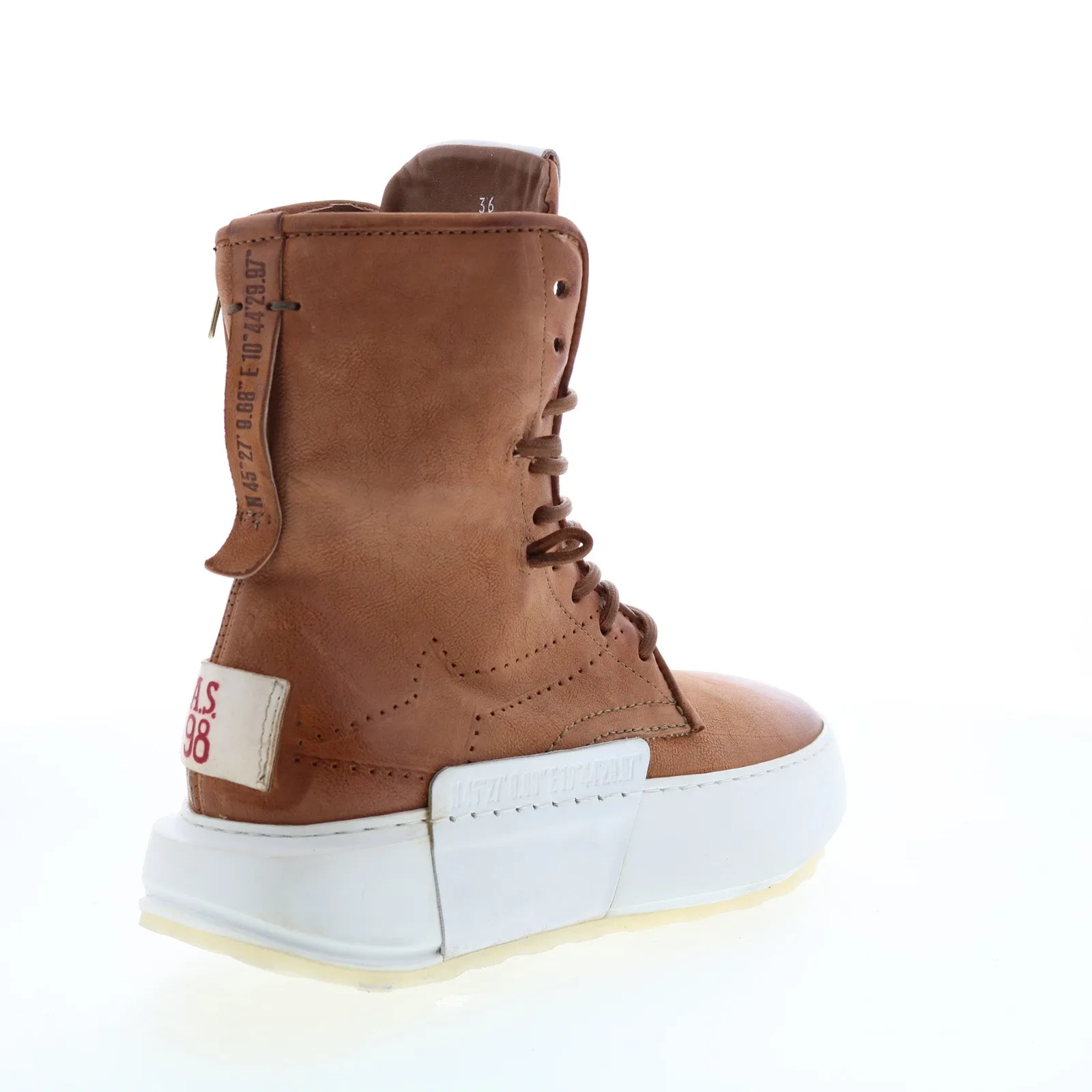 A.S. 98 Hags A87208-101 Womens Brown Leather Lifestyle Sneakers Shoes