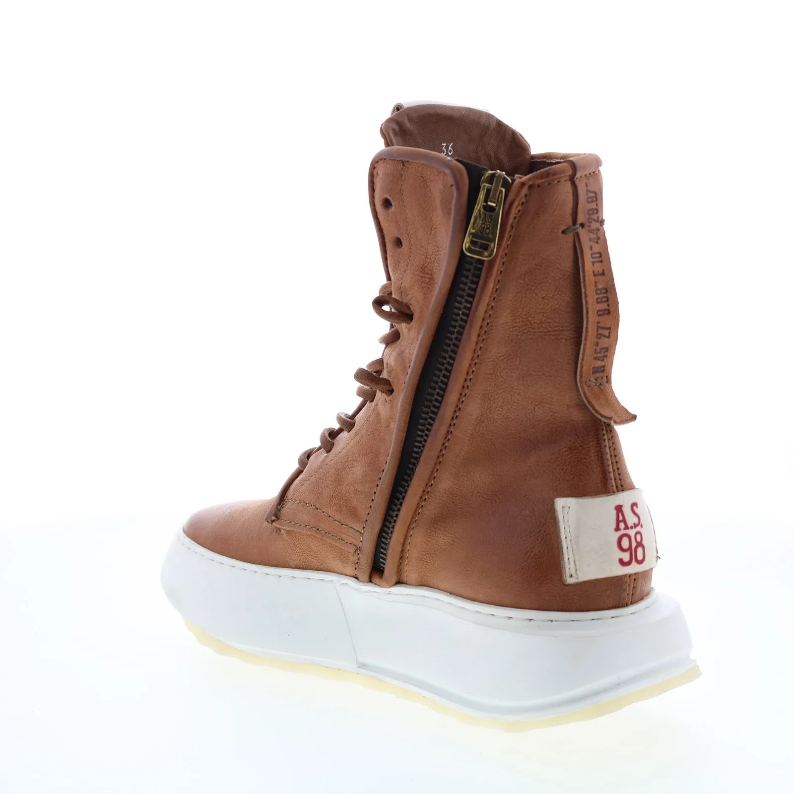 A.S. 98 Hags A87208-101 Womens Brown Leather Lifestyle Sneakers Shoes