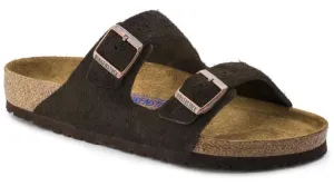 BIRKENSTOCK Arizona Mocca Suede Softbed Slides