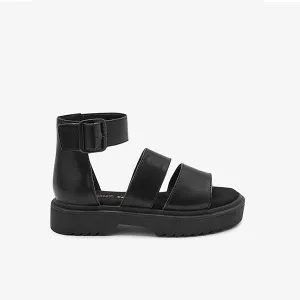 Black Chunky Sole Sandals (Older Girls)