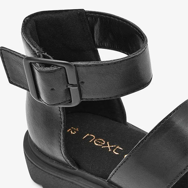 Black Chunky Sole Sandals (Older Girls)