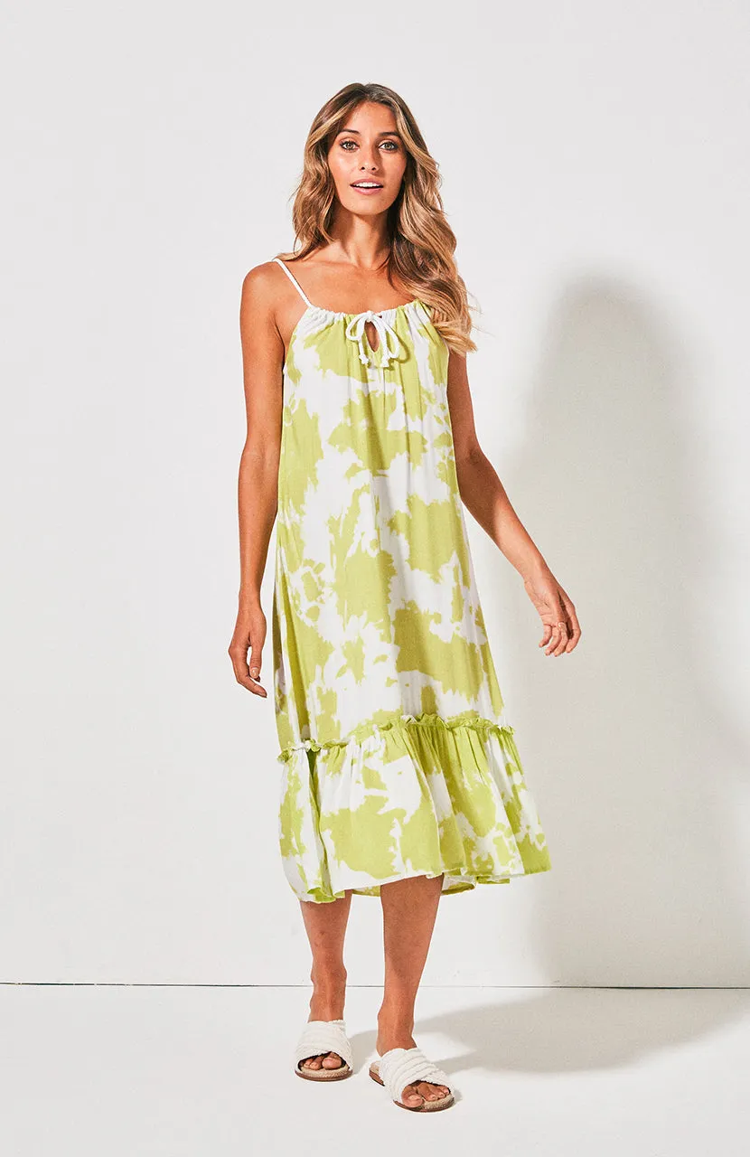 Bondi Frill Maxi Dress || Lime Crush
