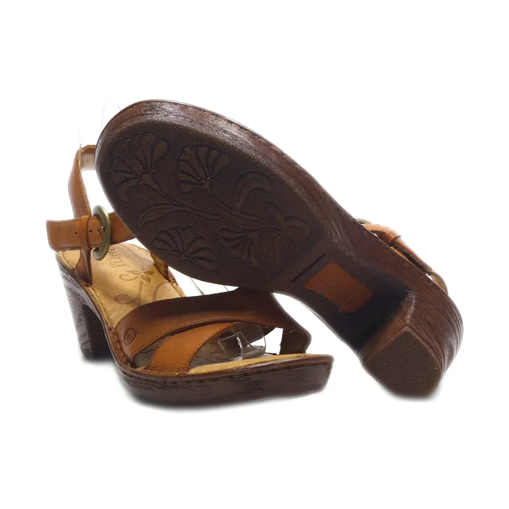 Born Mid-Heel Sandals Leather Brown Colour For Women