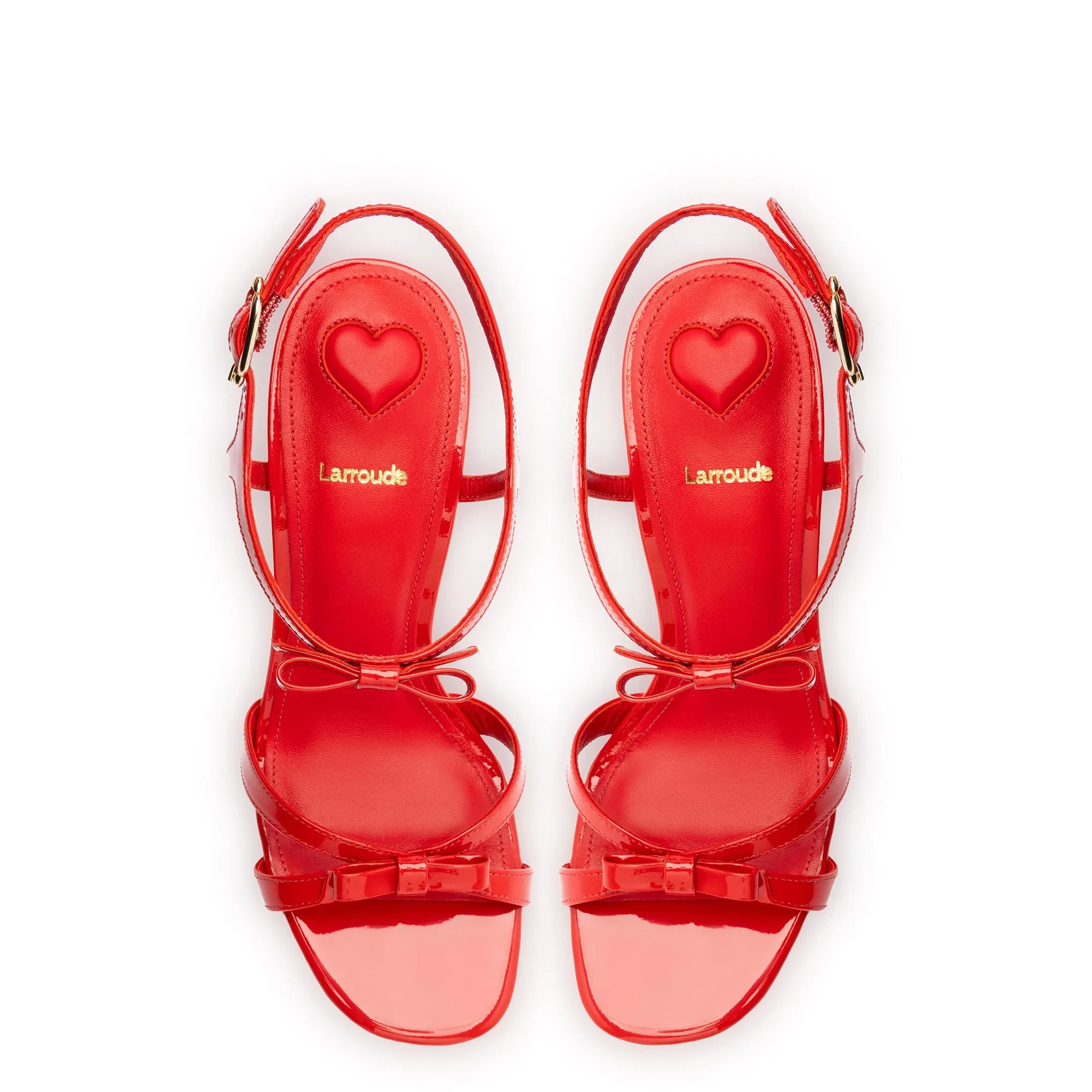 Brooks Sandal In Scarlet Patent Leather by Larroudé
