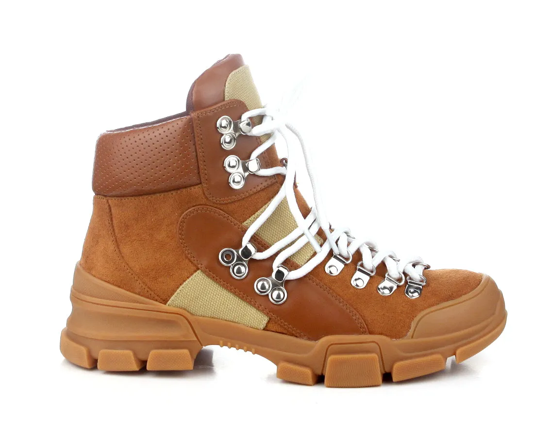 Cape Robbin Country Brown Lace Up Heeled Platform High Top Sneakers