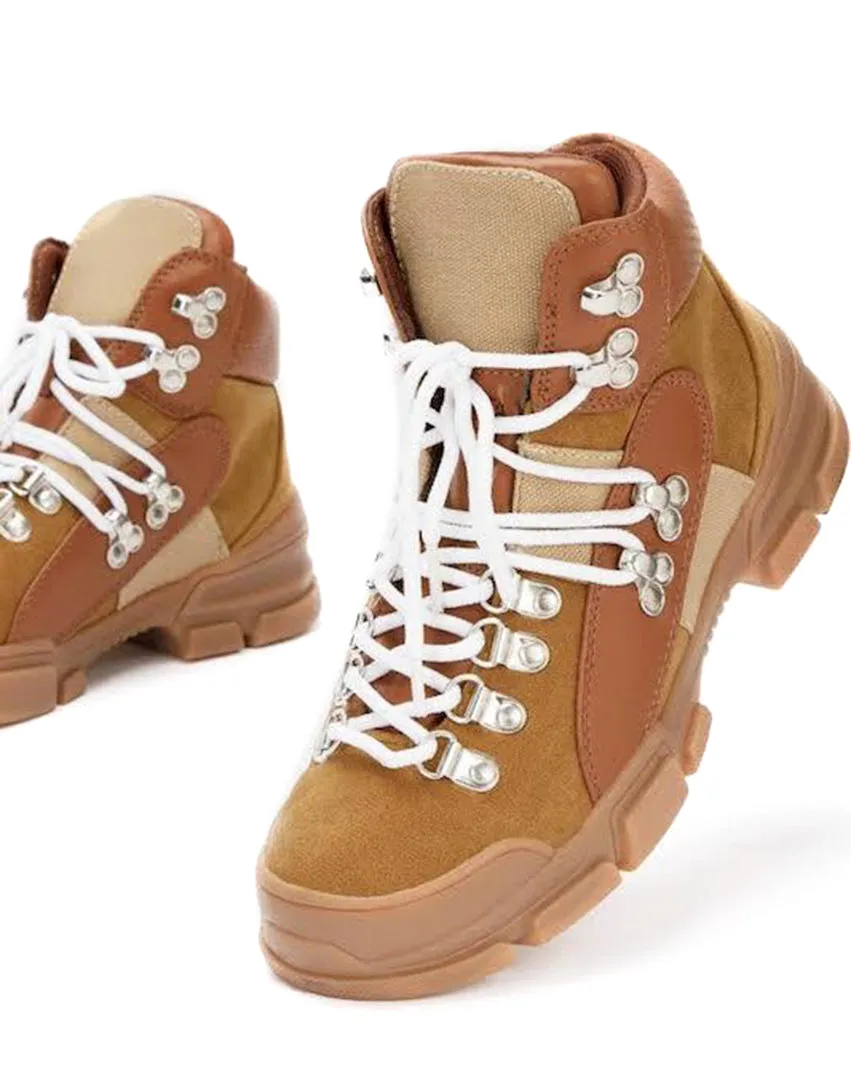 Cape Robbin Country Brown Lace Up Heeled Platform High Top Sneakers