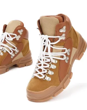 Cape Robbin Country Brown Lace Up Heeled Platform High Top Sneakers