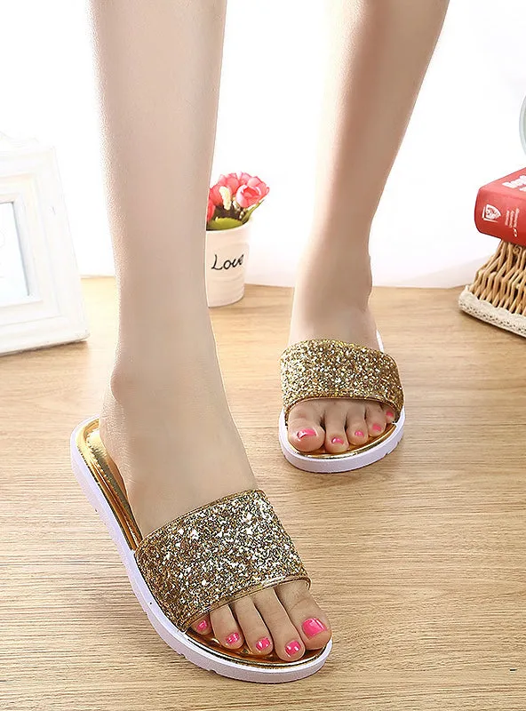 Casual Sandals Slipper Sequins Beach Flat
