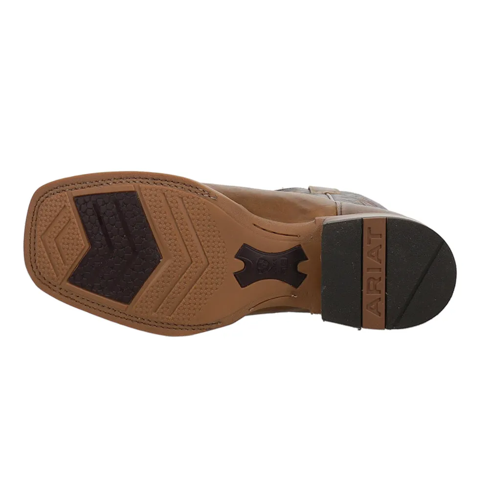 Cattle Call Embroidered Square Toe Pull On Cowboy Boots