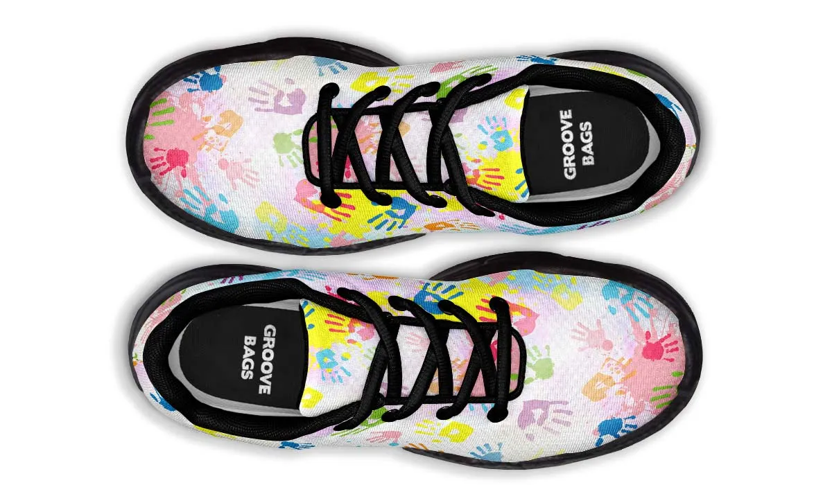Colorful Handprint Chunky Sneakers