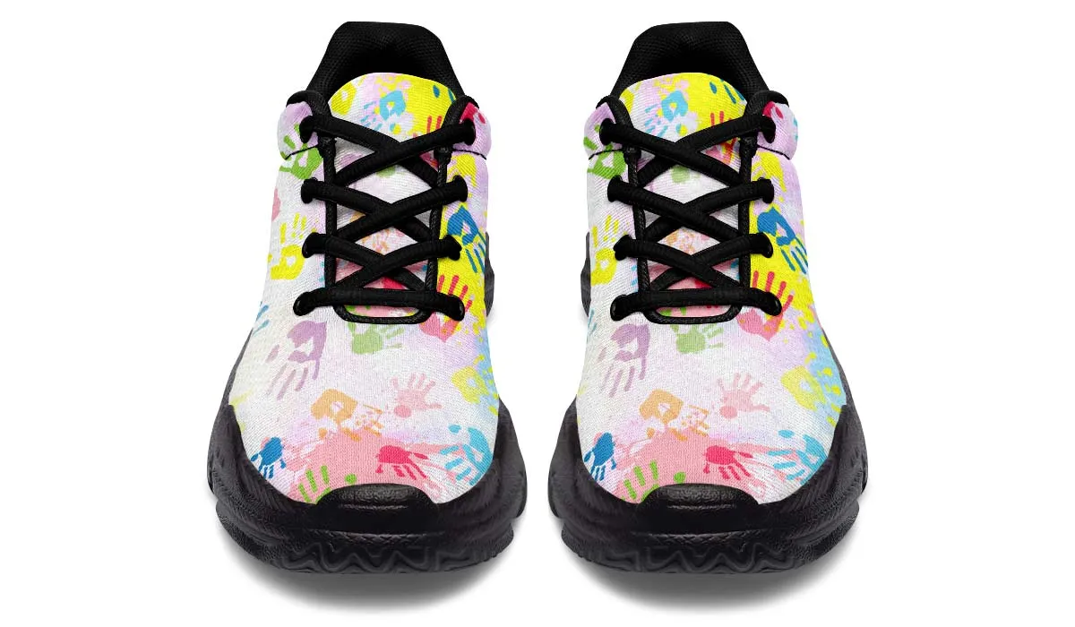 Colorful Handprint Chunky Sneakers