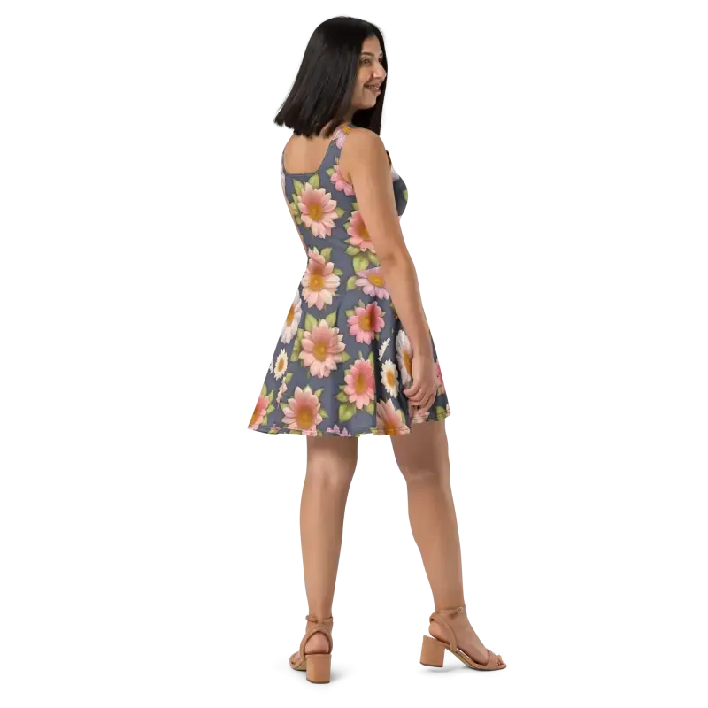 Elegant Floral Skater Dress for Everyday Shine