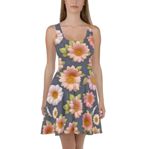 Elegant Floral Skater Dress for Everyday Shine