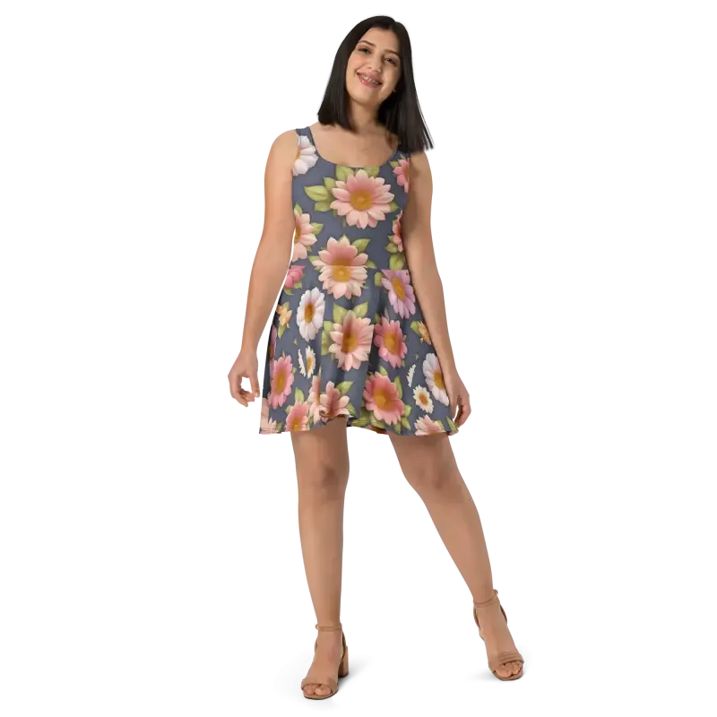 Elegant Floral Skater Dress for Everyday Shine