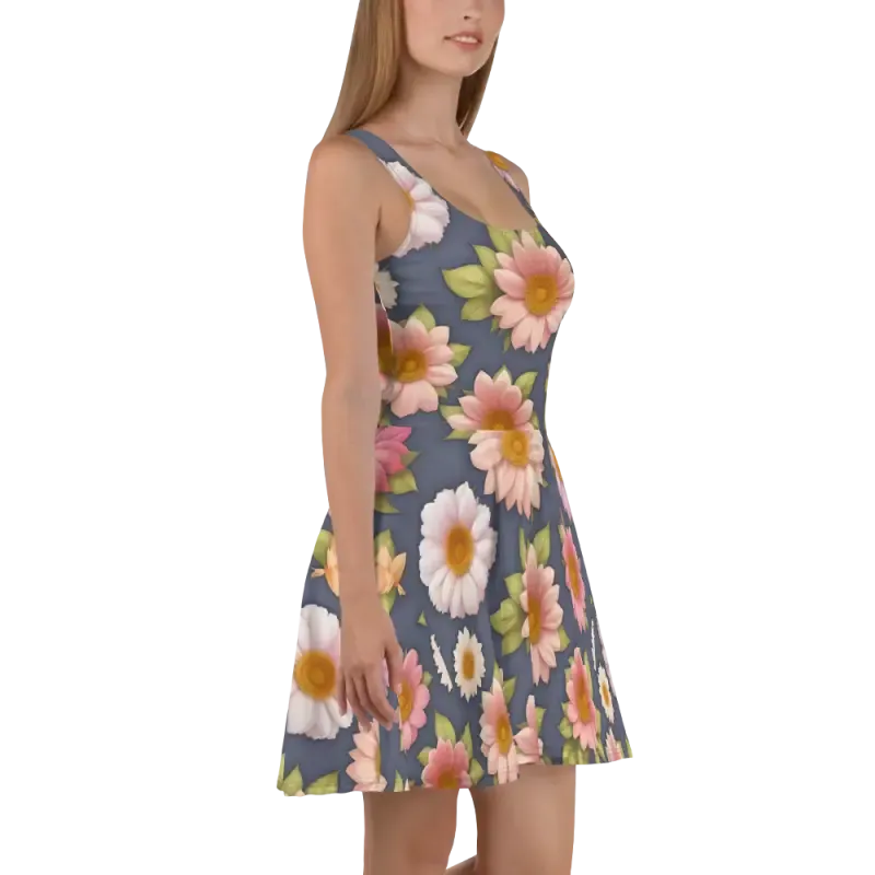 Elegant Floral Skater Dress for Everyday Shine
