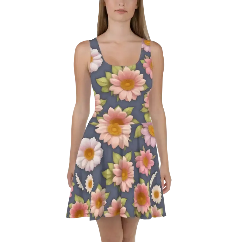 Elegant Floral Skater Dress for Everyday Shine