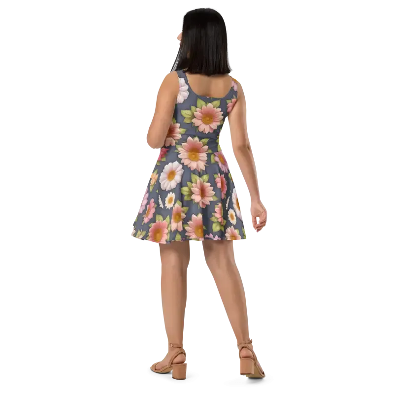 Elegant Floral Skater Dress for Everyday Shine