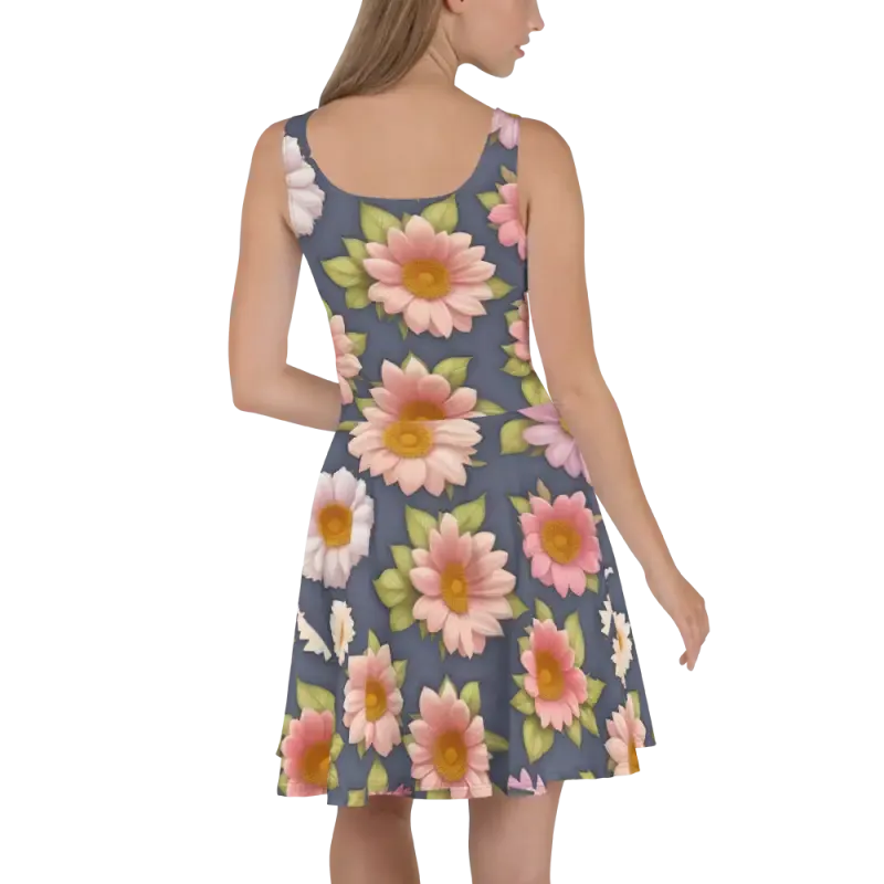 Elegant Floral Skater Dress for Everyday Shine