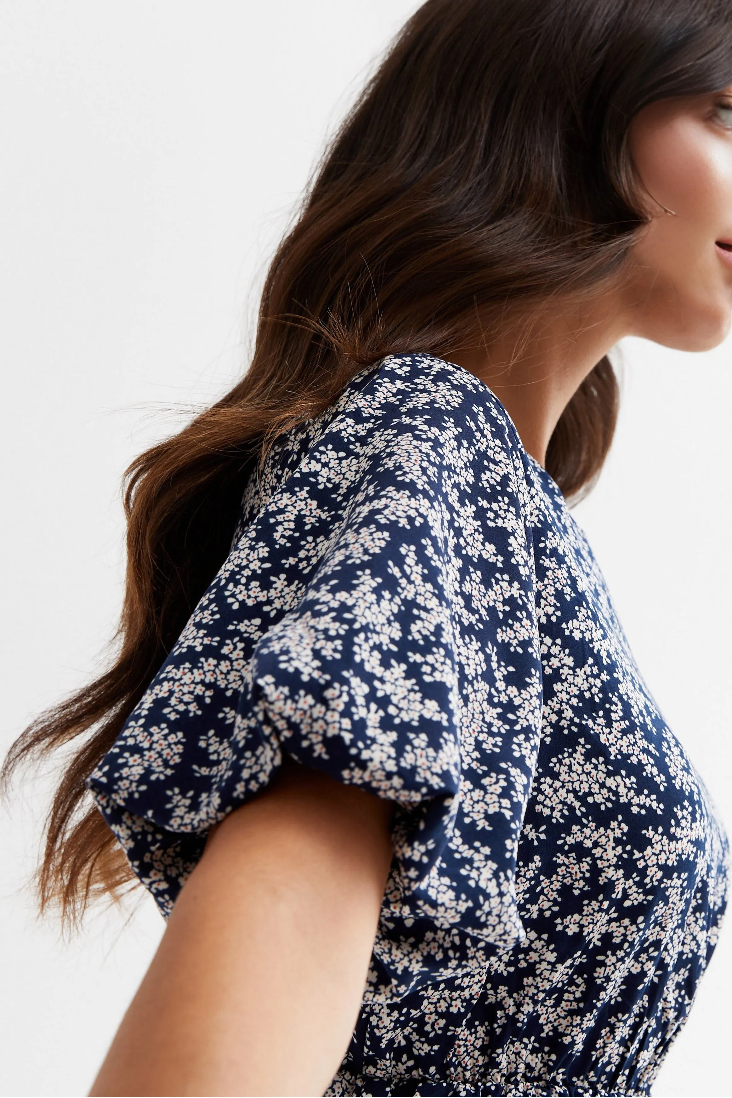 Floral Print Tiered Midi Dress