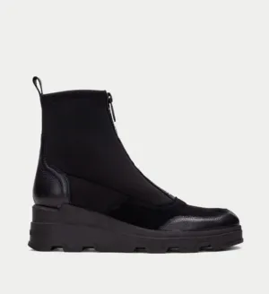 Hispanitas black wedge ankle boots
