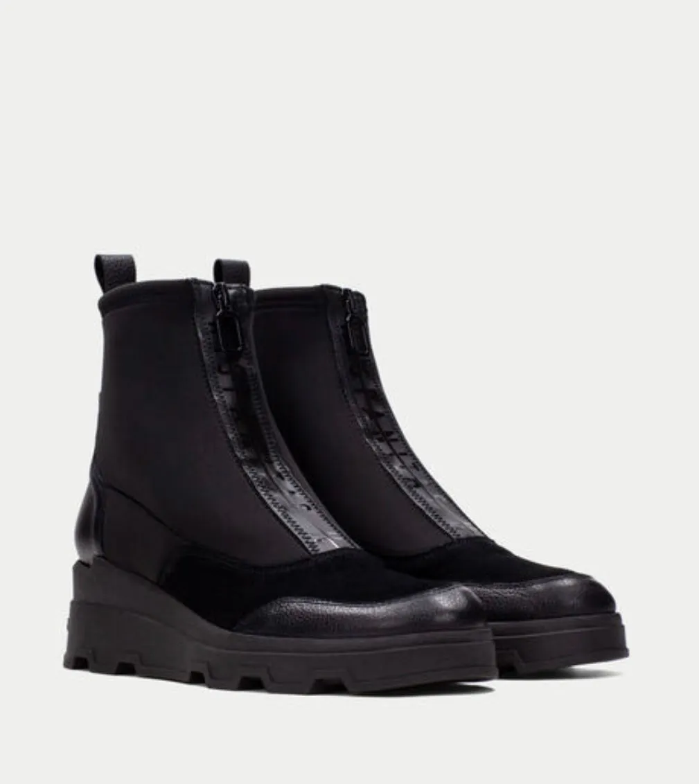 Hispanitas black wedge ankle boots