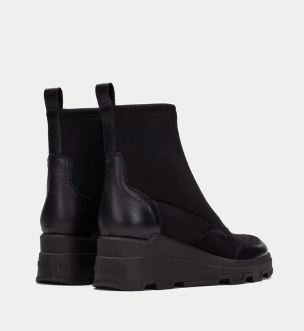 Hispanitas black wedge ankle boots