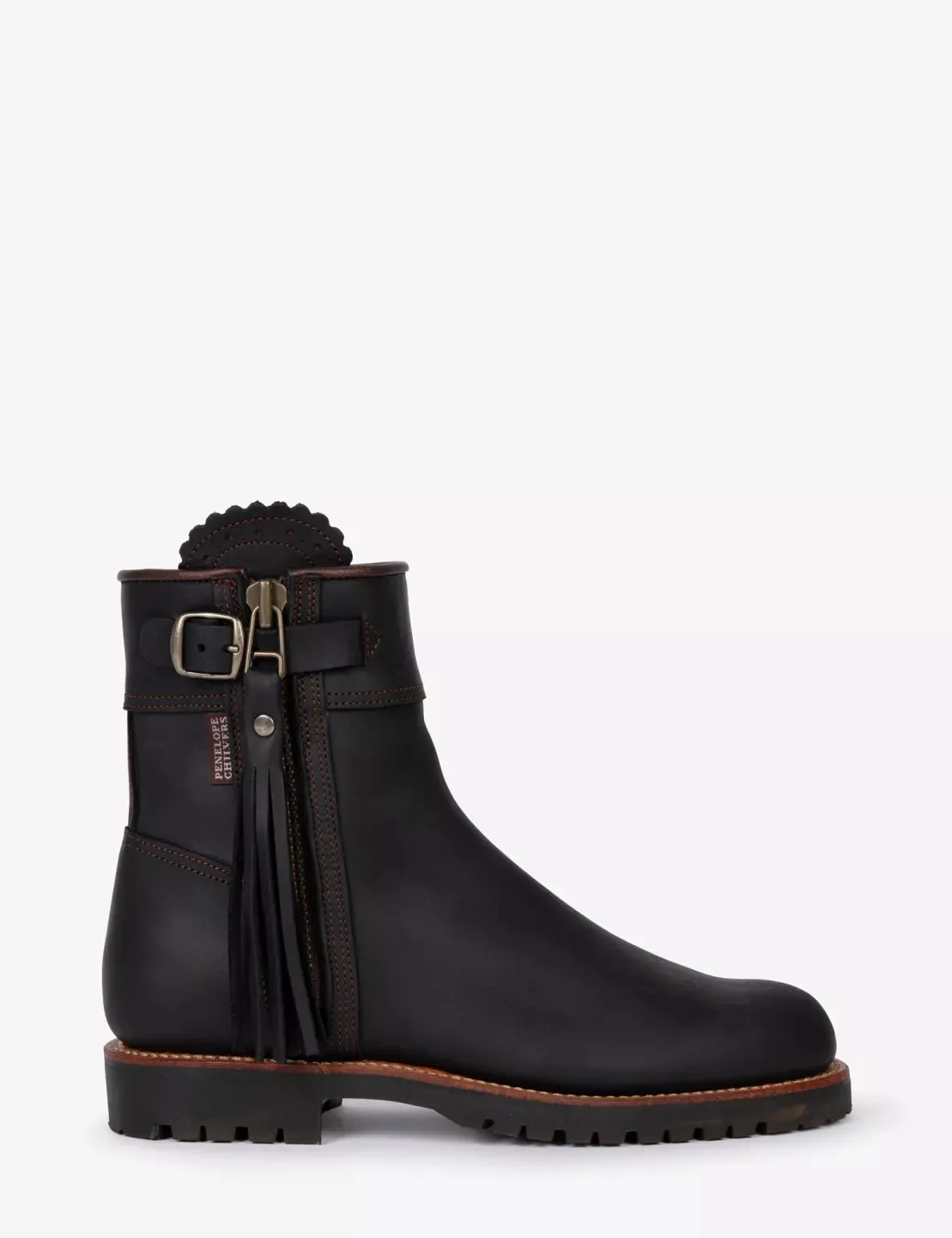 Inclement Cropped Tassel Boot - Black