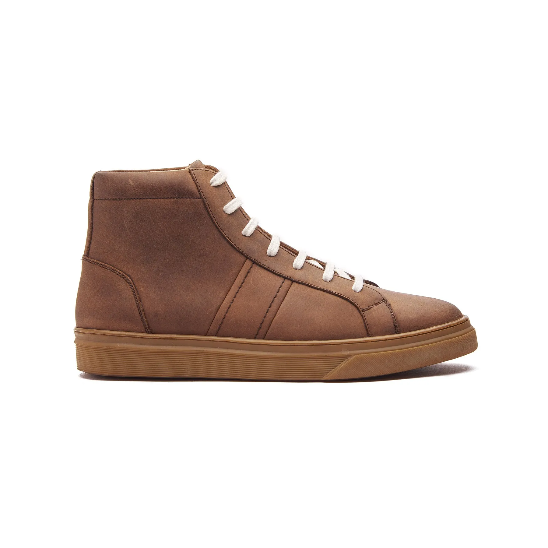 Jaeger, High Top Work Sneaker - Cognac Pullup | Smart Casuals