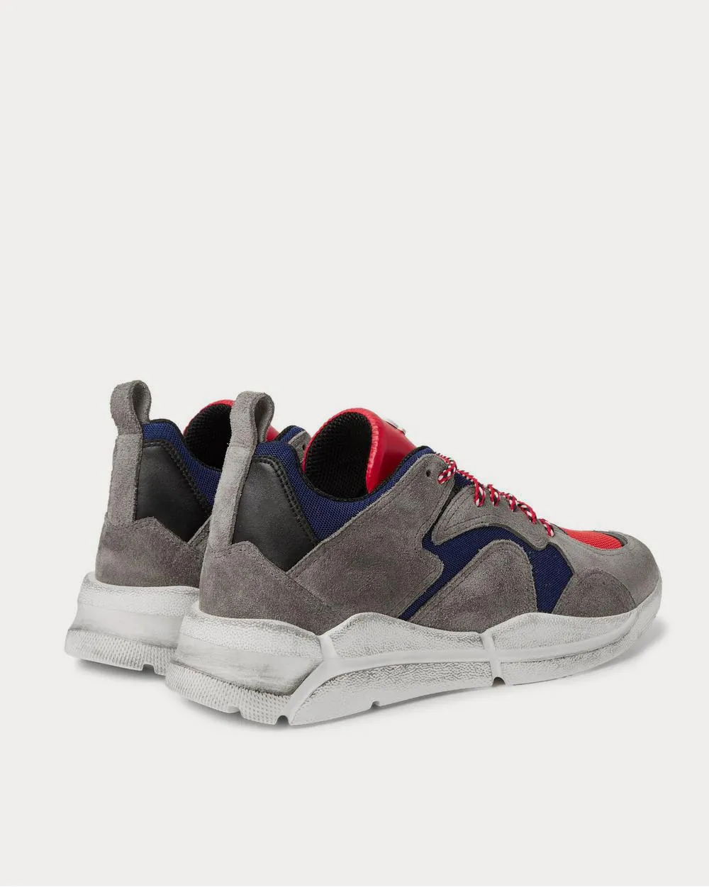 Jakub Suede, Leather and Mesh  Gray low top sneakers