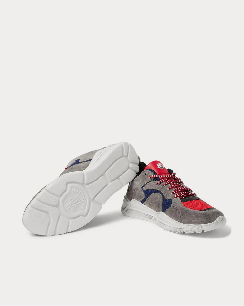 Jakub Suede, Leather and Mesh  Gray low top sneakers