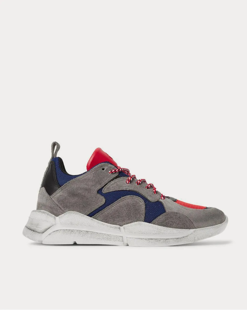 Jakub Suede, Leather and Mesh  Gray low top sneakers