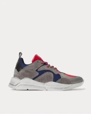 Jakub Suede, Leather and Mesh  Gray low top sneakers