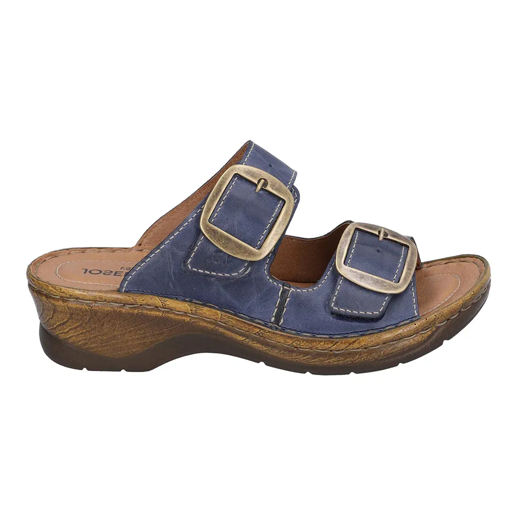 Josef Seibel Women's Catalonia 76 Leather Buckle Sandals Blue
