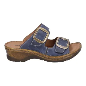 Josef Seibel Women's Catalonia 76 Leather Buckle Sandals Blue