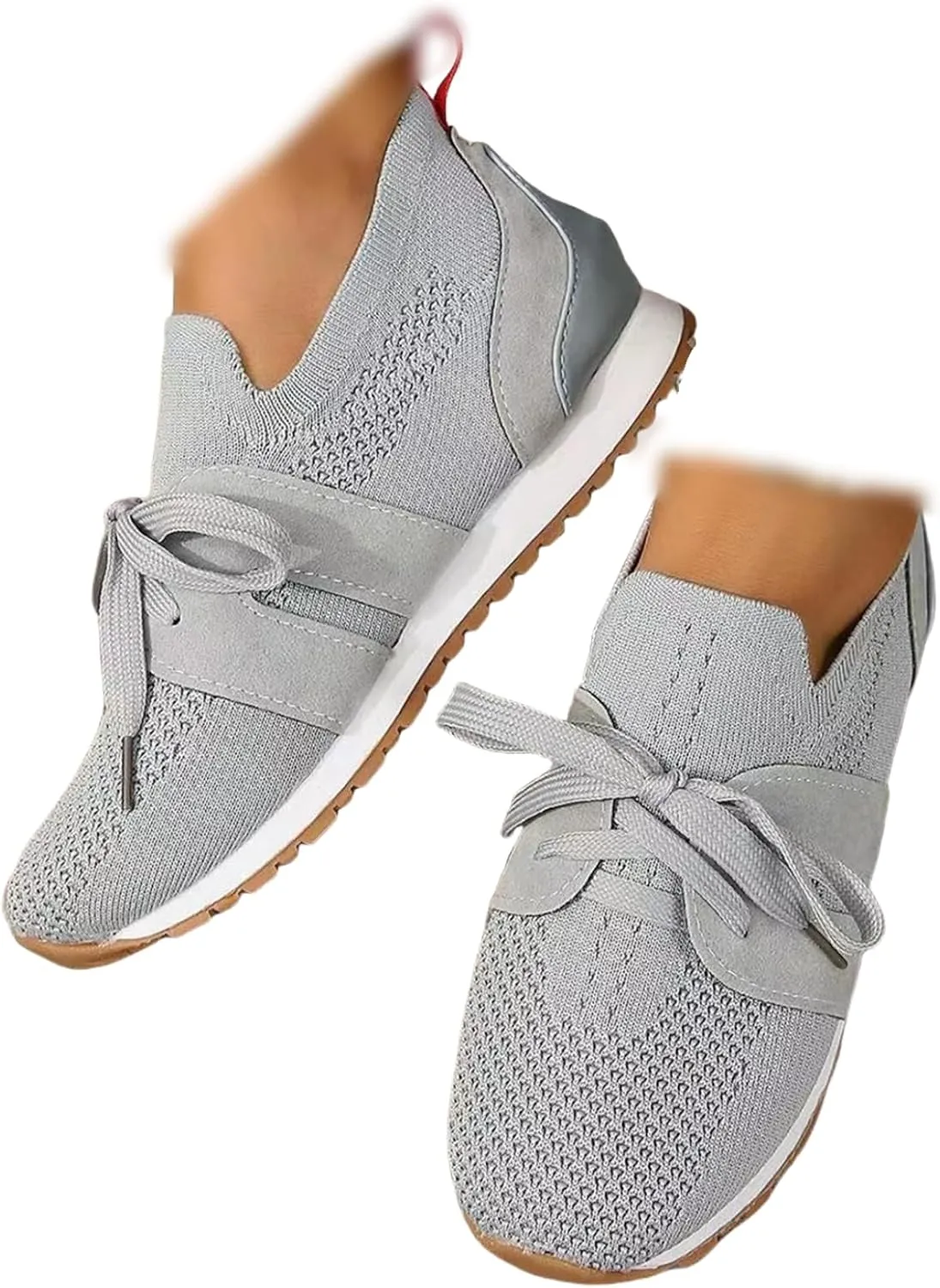 Lausiuoe Slip On Sneakers Women Arch Support Walking Shoes Lightweight Casual Running Fashion Sneakers Mesh Tennis Gym Shoes