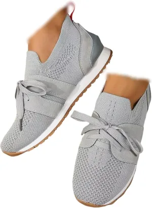 Lausiuoe Slip On Sneakers Women Arch Support Walking Shoes Lightweight Casual Running Fashion Sneakers Mesh Tennis Gym Shoes