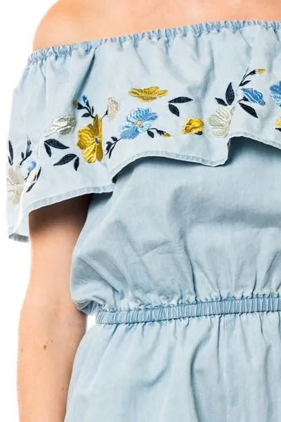 Let Your Dreams Blossom Romper in Blue