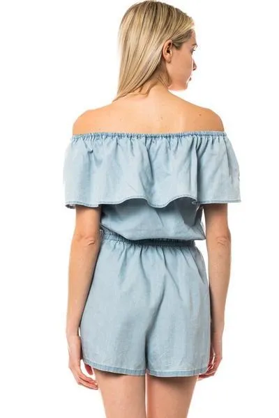 Let Your Dreams Blossom Romper in Blue