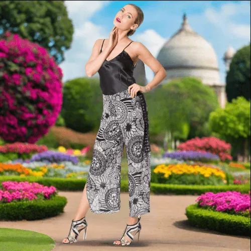Mandala Printed Hand Beaded Crop Pants
