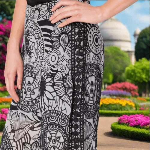 Mandala Printed Hand Beaded Crop Pants