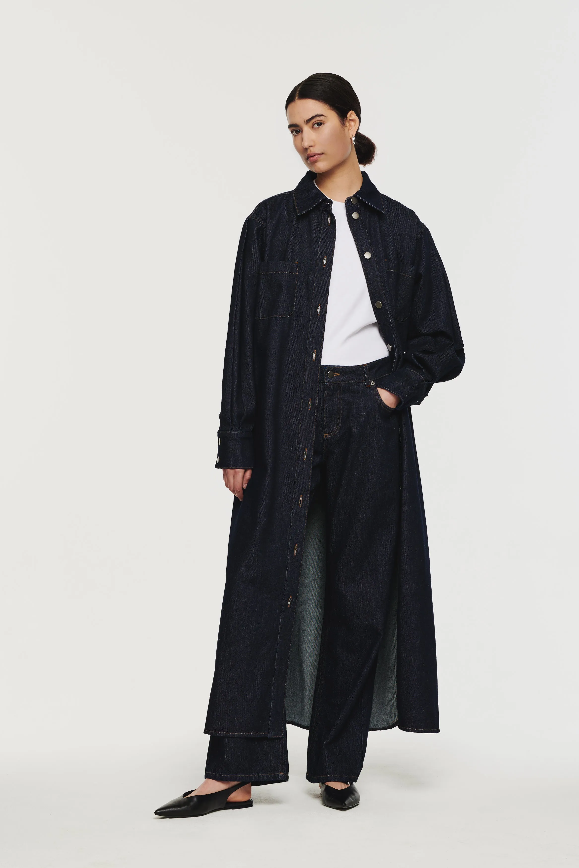 Mason Denim Midaxi Shirt Dress