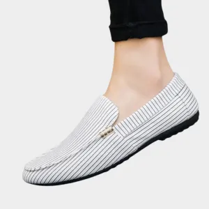 Mens Lightweight Loafers  Breathable Canvas Shoes  Non-Slip Flat Sole  Multiple Colours