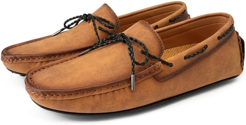 Men's Loafers Shoes Vegan Leather Boat Shoes Venetian Loafers Flat Heel Lightweight Anti-Slip Walking Prom Slip-on
