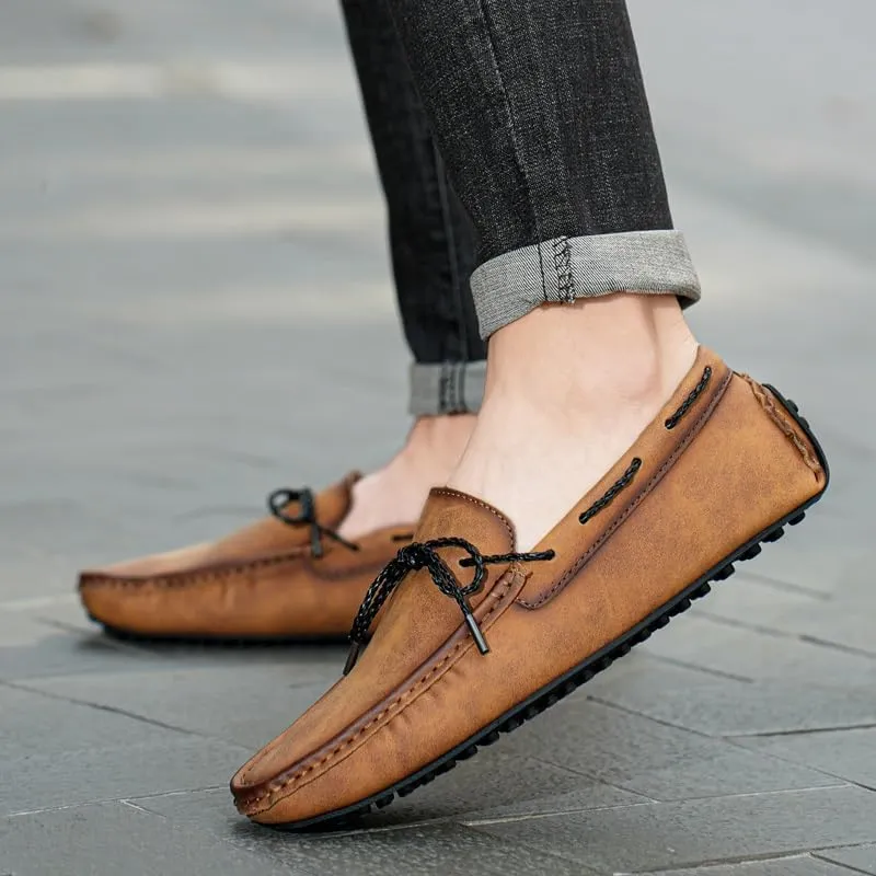 Men's Loafers Shoes Vegan Leather Boat Shoes Venetian Loafers Flat Heel Lightweight Anti-Slip Walking Prom Slip-on