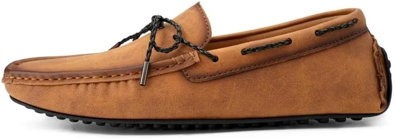 Men's Loafers Shoes Vegan Leather Boat Shoes Venetian Loafers Flat Heel Lightweight Anti-Slip Walking Prom Slip-on