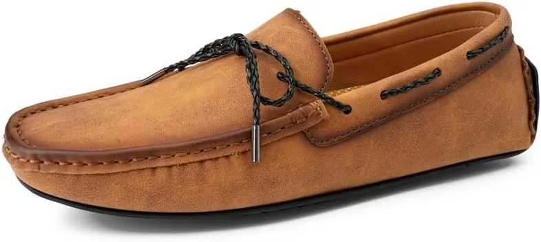 Men's Loafers Shoes Vegan Leather Boat Shoes Venetian Loafers Flat Heel Lightweight Anti-Slip Walking Prom Slip-on